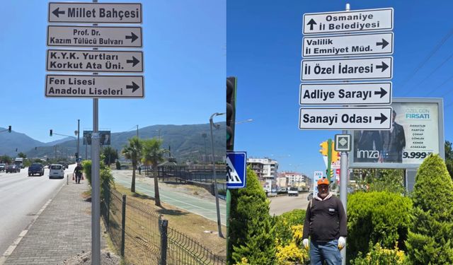 Osmaniye’de Yer Yön Tabelaları Yenilenmeye Başlandı