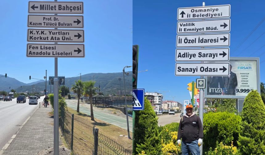 Osmaniye’de Yer Yön Tabelaları Yenilenmeye Başlandı